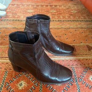 Franco Sarto brown heeled ankle boots